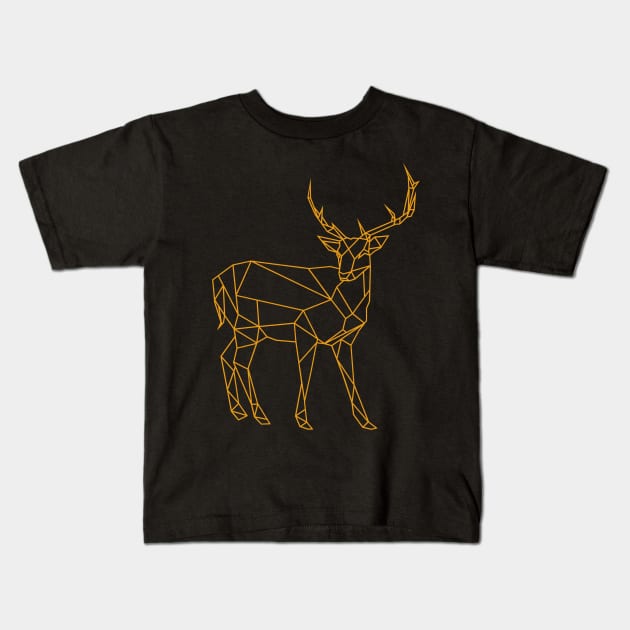 Deer Hunter Vector Artwork Kids T-Shirt by Contentarama